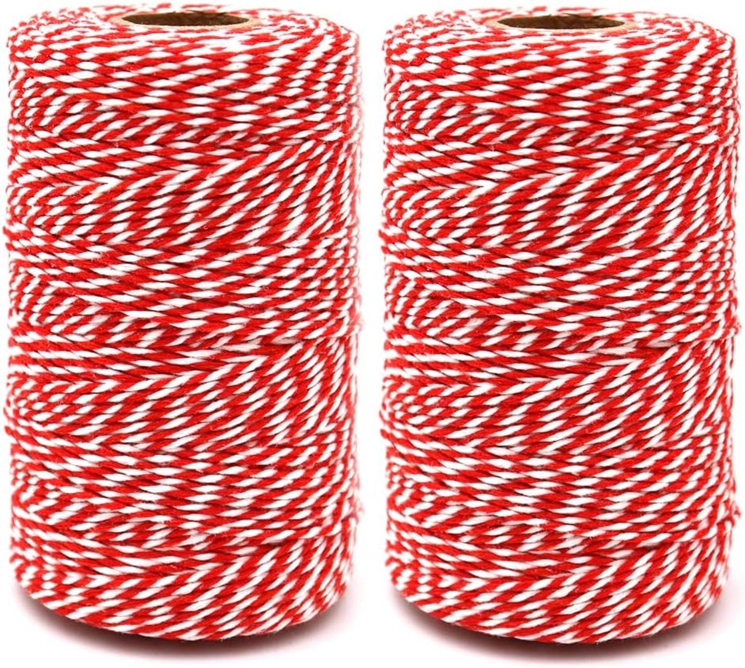 Rode en Witte Touw 400 m Katoen Draad, 2 mm Creatief Touw, Decoratief Touw voor DIY Projecten en Tuinieren