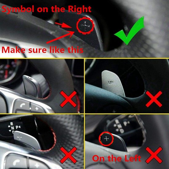 Stuurwiel Schakelpeddels,Aluminium Auto Stuurwiel Schakelpeddels Uitbreidingen,Auto Uitbreiding Stuurwiel Aluminium Schakelpeddel Blade Shifter Geschikt Voor A B E R M Klasse(rood) — afbeelding 3
