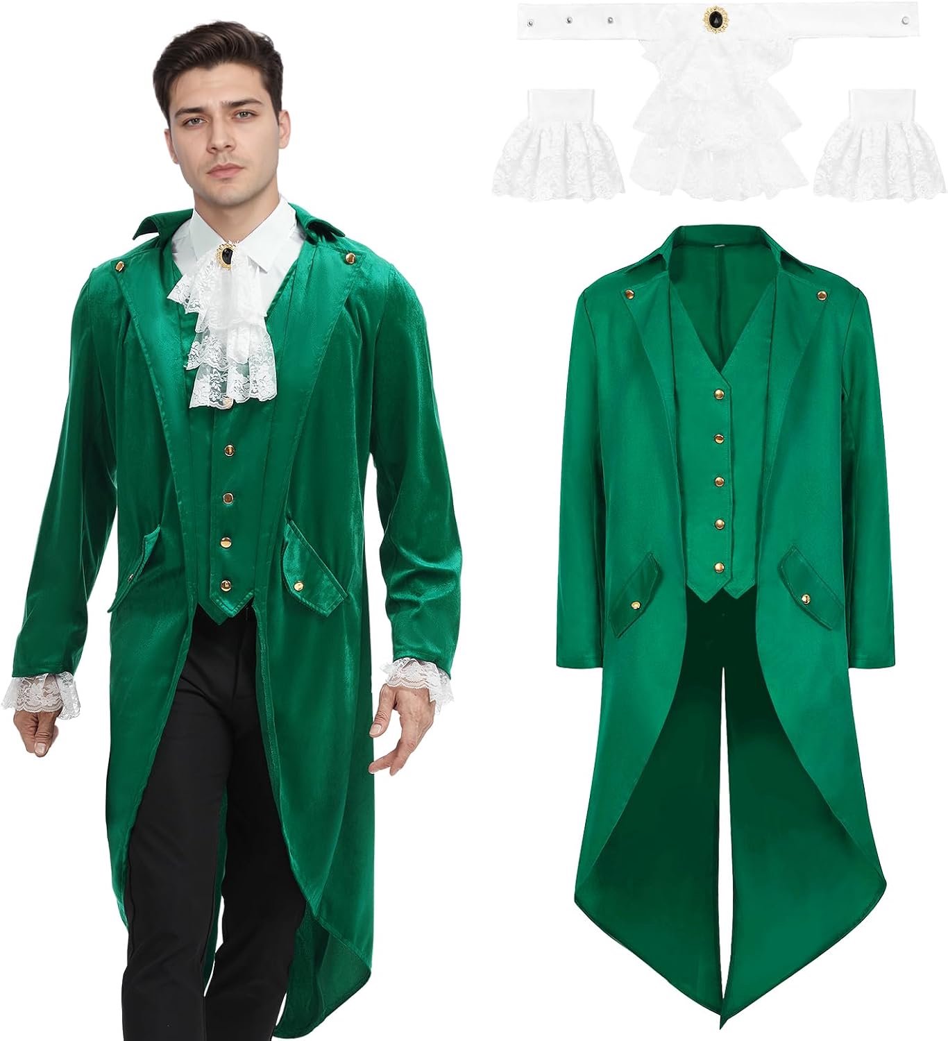 Gothic Steampunk Frack, middeleeuwse Victoriaanse jas, kostuums voor mannen, Halloween, carnaval