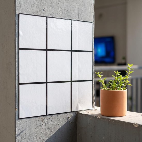 20 Stuks PVC Zelfklevende Tegelstickers Waterdichte Badkamerwandpanelen Eenvoudig Reinigen Decoratieve Wandbekleding met Ruitpatroon — afbeelding 3