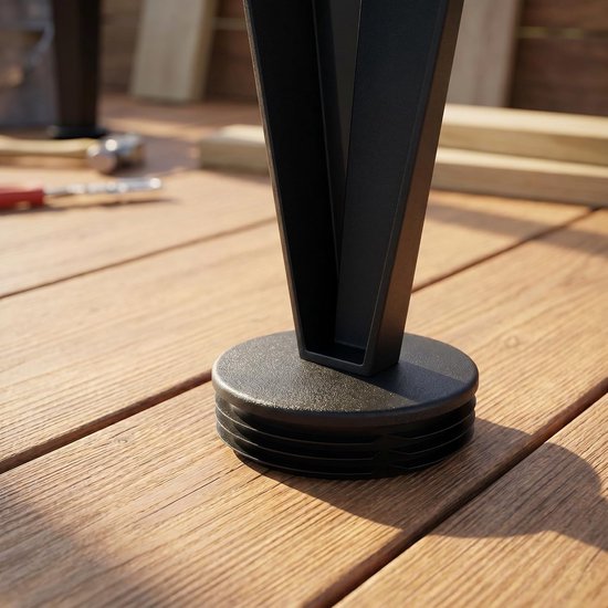 10 Stuks Zwarte Ribbelige Plastic Buis Pluggen Rond Meubel Poot Eindkappen Geluidsreductie Stoelbuis Beschermers voor Meubelpoten Buisafwerking — afbeelding 3