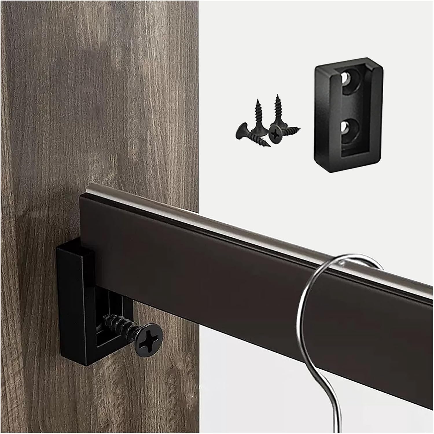 Vierkante kaststangsteunen - dempen antislip aluminiumlegering voor slaapkamer, badkamer, kast - aangepaste maten 16"-60" - kleding opknoping solut