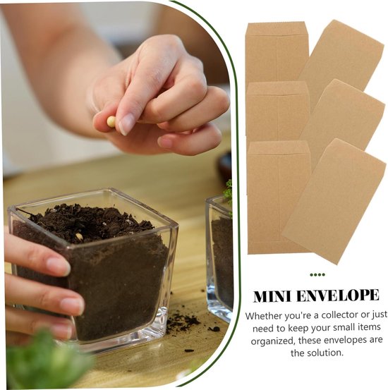 100 Stuks Mini-enveloppen Opbergzakken Papieren Enveloppen Voor Geld — afbeelding 3