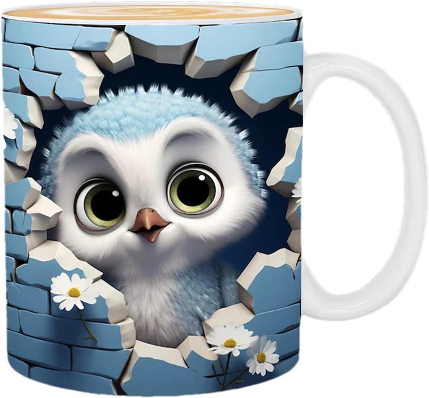 3D-uil keramische mok, 3D-uilenmok, 325 ml, keramische met