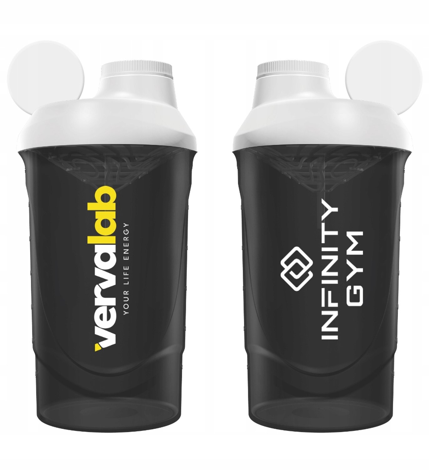 Merkloze Shaker Fles 600ml - Zwart & Wit, BPA-Vrij