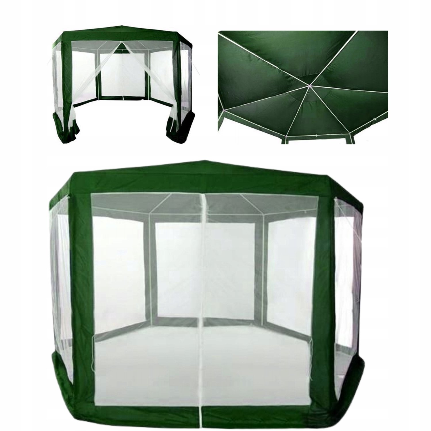 Groene Tuin Prieel 2x2x2m met Muggenhorren en Ritsdeur