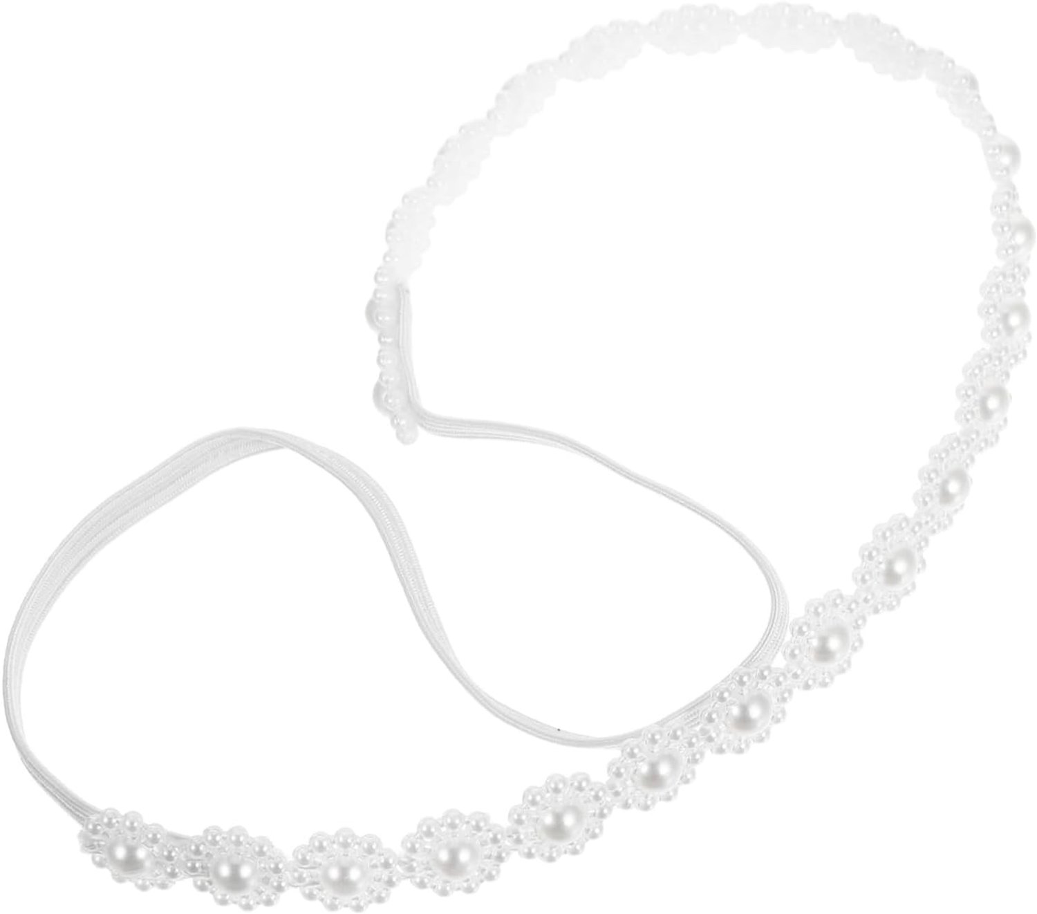 Girl Headband Met Parels Zachte Lichtgewicht Verstelbare Haarband Voor Pasgeboren Fotoshoots Mijlpaalmomenten