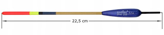 SHARK Doorvoerspinner van Balsa | 5,0 g | 22,5 cm | Blauw Transparant — afbeelding 2