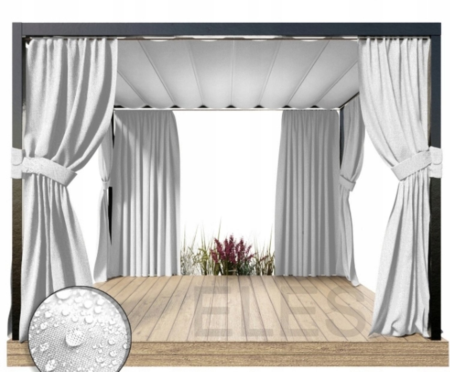 Waterdicht Tuindoek Gordijn 155x220 cm met Gratis Bindband