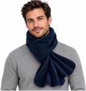Winter sjaal - heren - donkerblauw - fleece - warm - zacht - 100% polyester - herensjaal