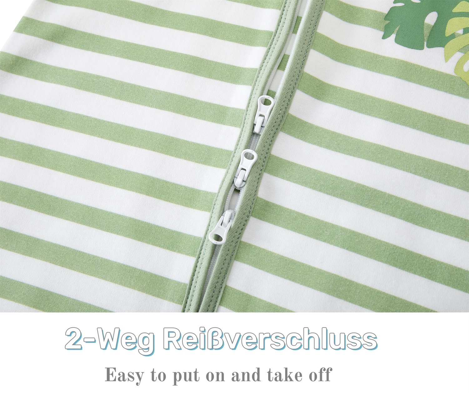 Chilsuessy Set van 2 babyslaapzak voor de zomer, met voeten, 1 Tog-waarde (isolatie), 100% katoen, zomerslaapzak voor jongens en meisjes, 1 tog/bospla