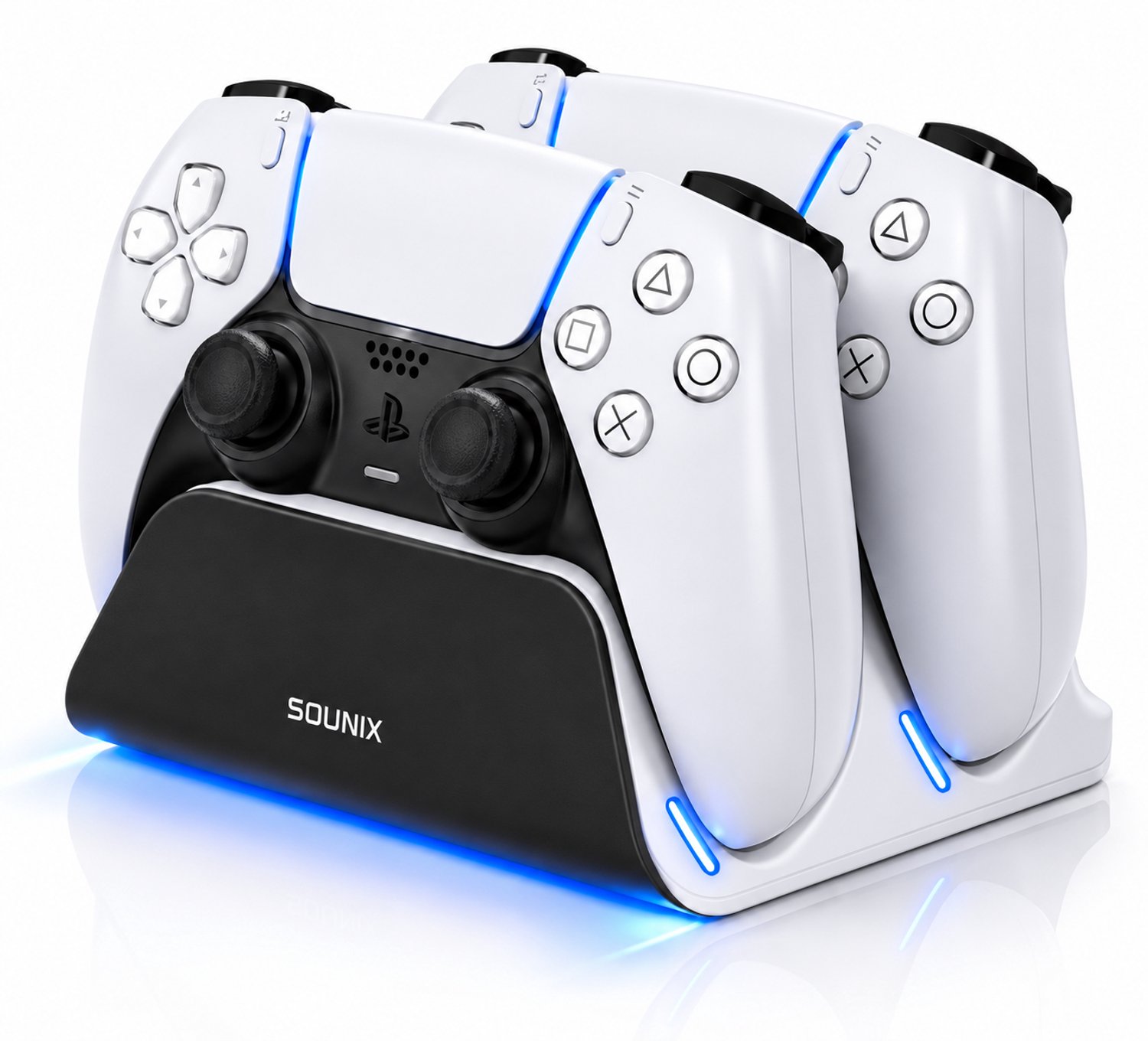 Sounix Oplaadstation geschikt voor PS5 / PS5 Slim / PS5 PRO / DualSense Controller - PS5 accessoires - Dual Oplader - Charging Dock - Zwart