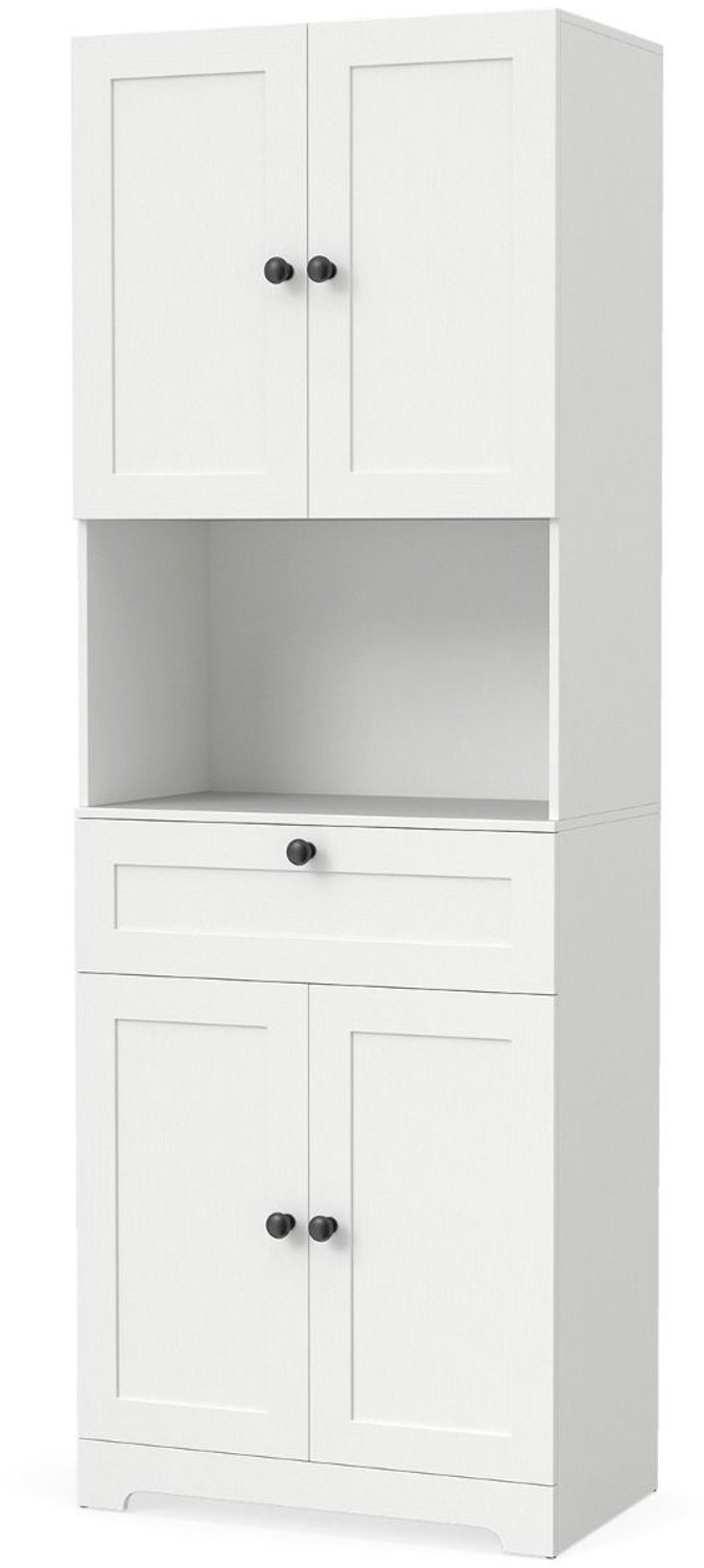SureDeal® - Badkamerkast - Hoge Vrijstaande Opbergkast - Deuren - Lade - 60x35x171,5 cm - Wit