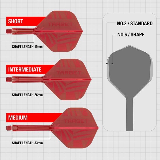 Target K-Flex Patterned Red NO2 - Dart Flights van Target — afbeelding 3