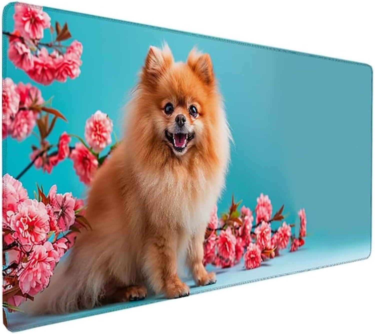 Muismat 1200 x 600 x 3 mm verdikte zachte comfortabele gaming-muismat, blauwe bloem antislip rubberen basis waterdicht glad oppervlak duurzame gestikte randen muismatten voor gaming kantoor