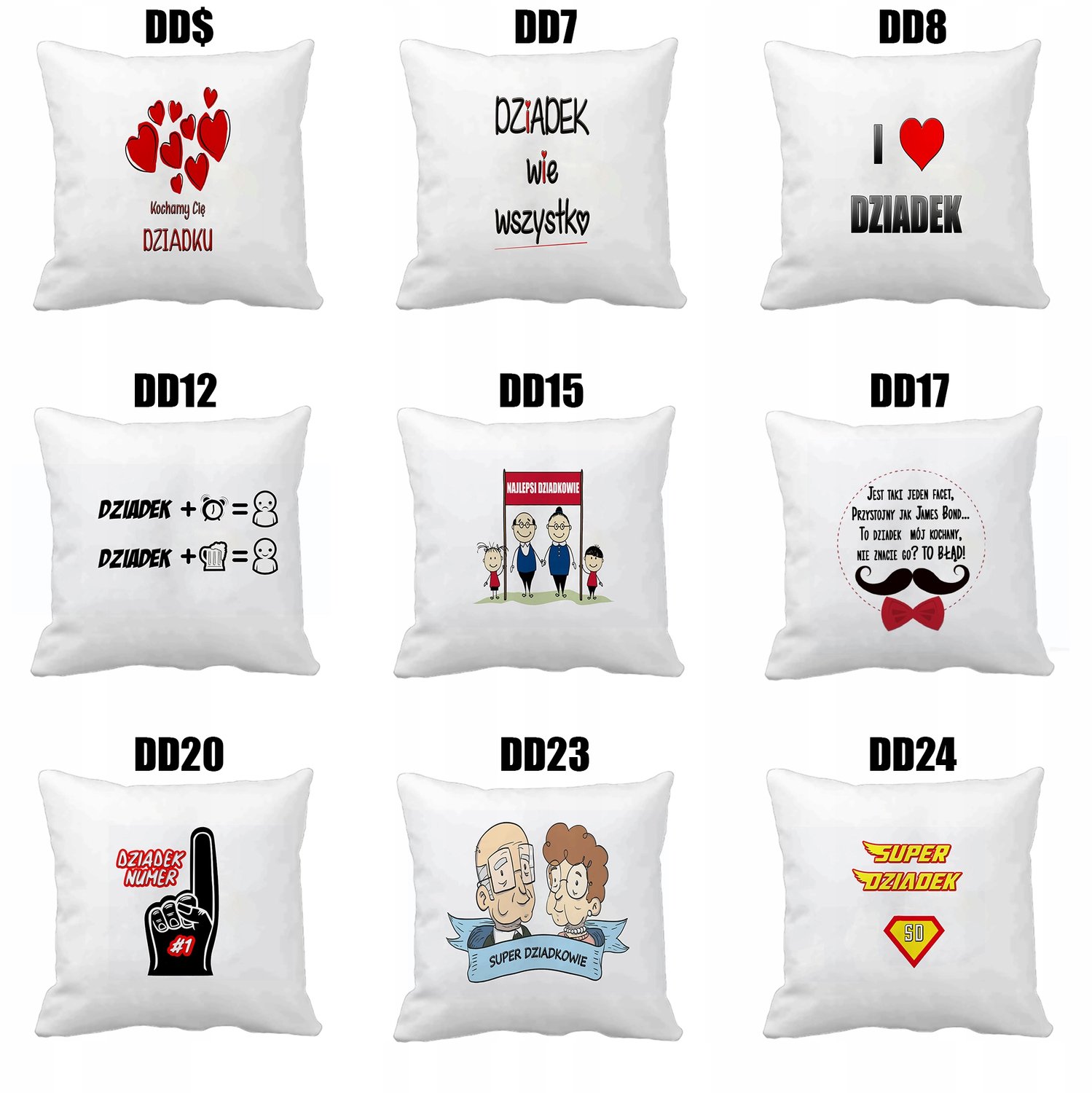 Kussenhoes 38x38cm - Cadeau voor Opa - Diverse Designs