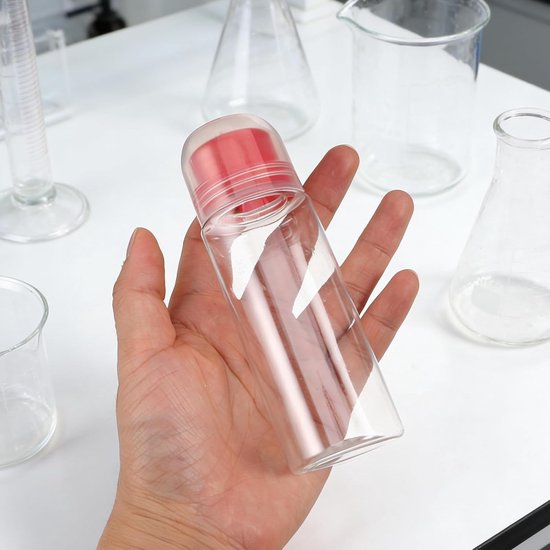 20 stuks plastic knijpflesjes - 100 ml/3,4 oz navulbare doseerflesjes met maatdop voor vloeibare chemicaliën - lege flesjes voor laboratoriummonsters, ideaal voor op reis — afbeelding 2