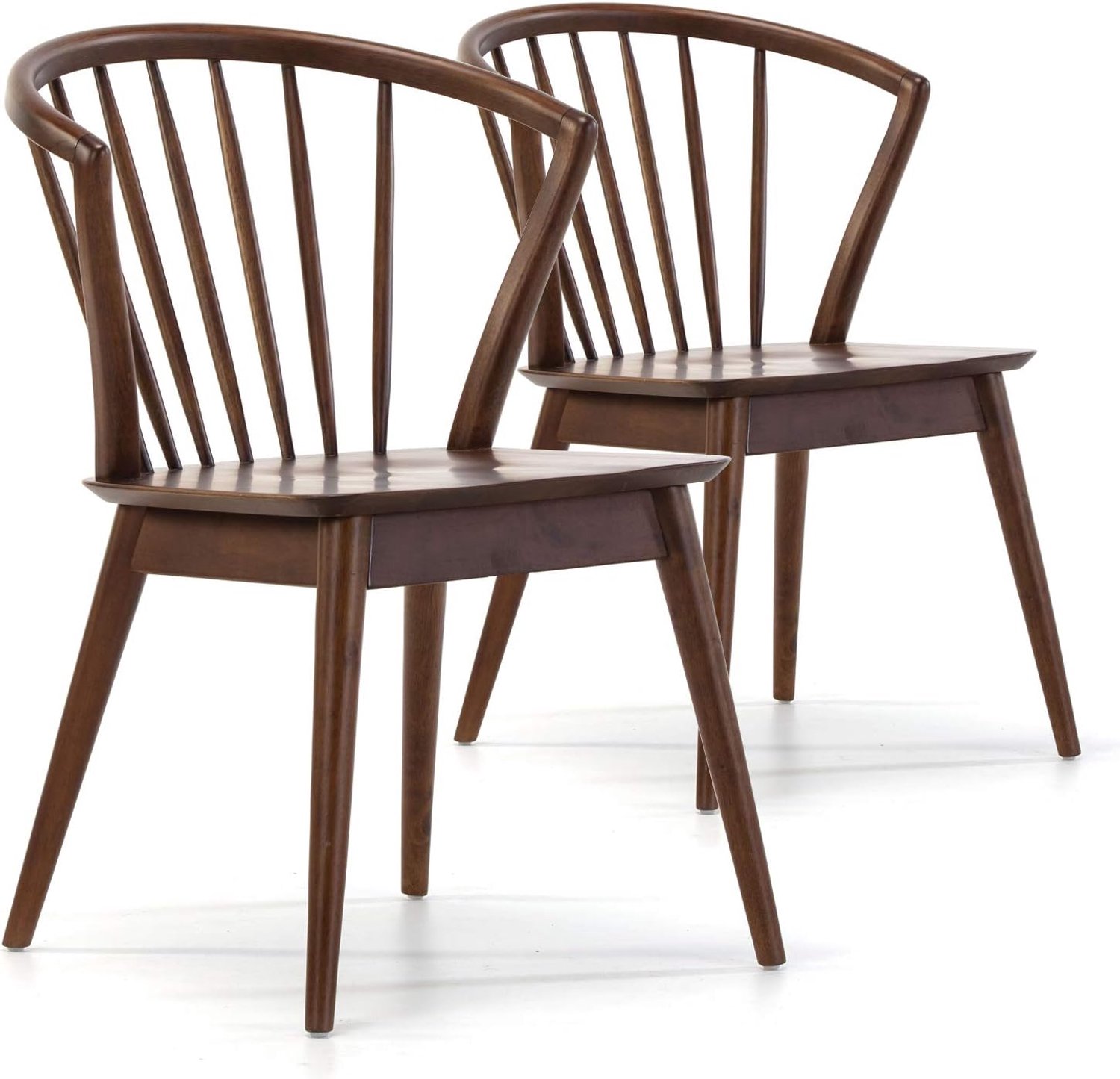 VS Venta-stock Set van 2 stoelen Mura kleur walnoot, massief hout, 55 cm (L) 58,5 cm (D) 84 cm (H)