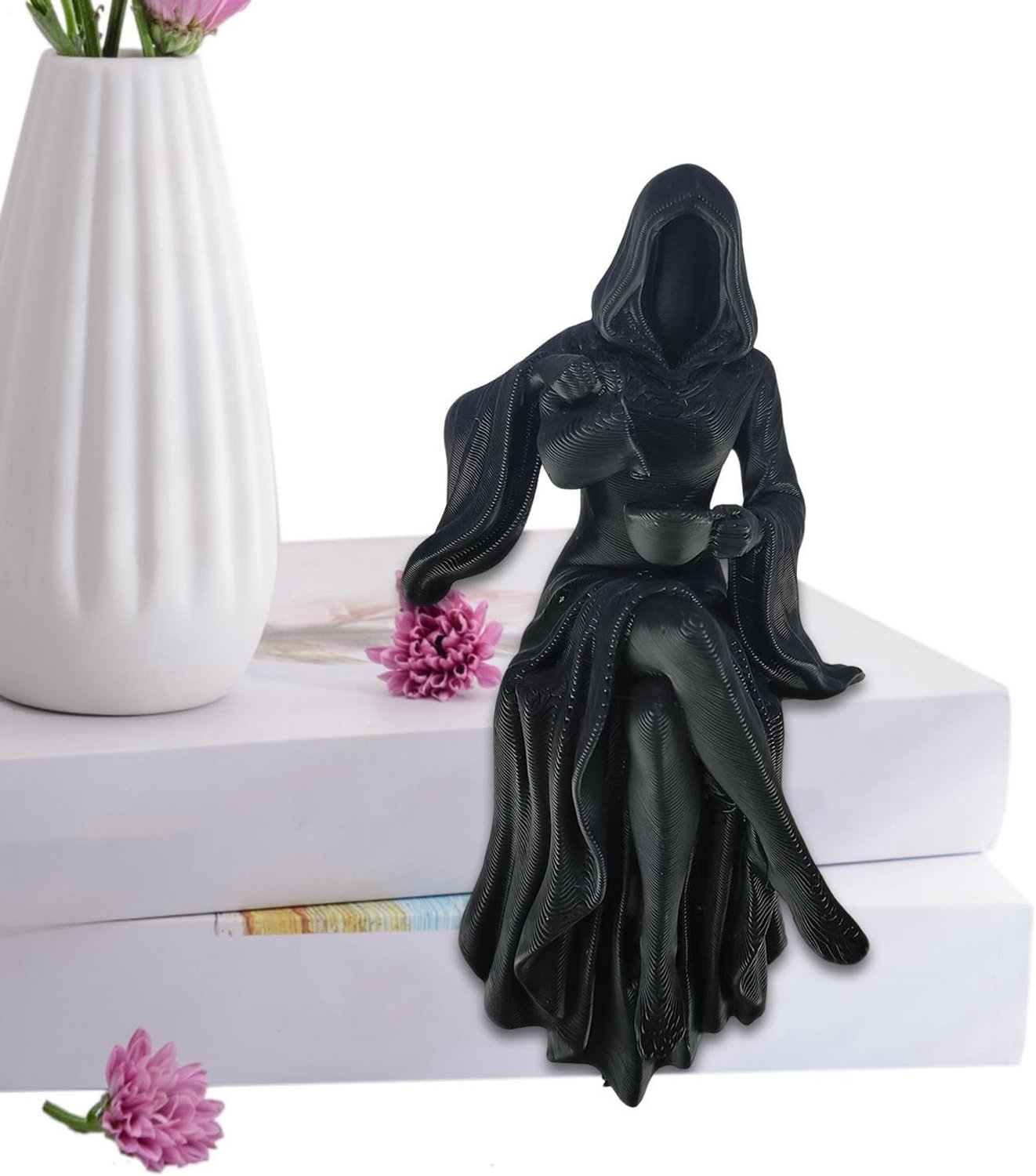 Gothic Godin Garden Decor 3D Gedrukt Spookachtig Gothic Gekleed Beeldje