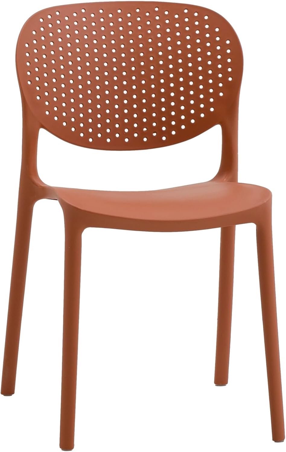 KONTE.DESIGN Set van 4 stoelen Maiorca van polypropyleen, terracotta, stapelbaar