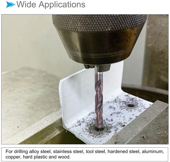 Harde metalen boorpunt 3,4 mm diameter AlTiSin gecoat K45/P10 wolfraam hardmetaal draait boorkoppen - (gebruik: voor gehard staal roestvrij stalen legering) 1 stuk — afbeelding 4