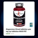 Flesje Lucovitaal Magnesium Citraat 400 mg met 150 tabletten.