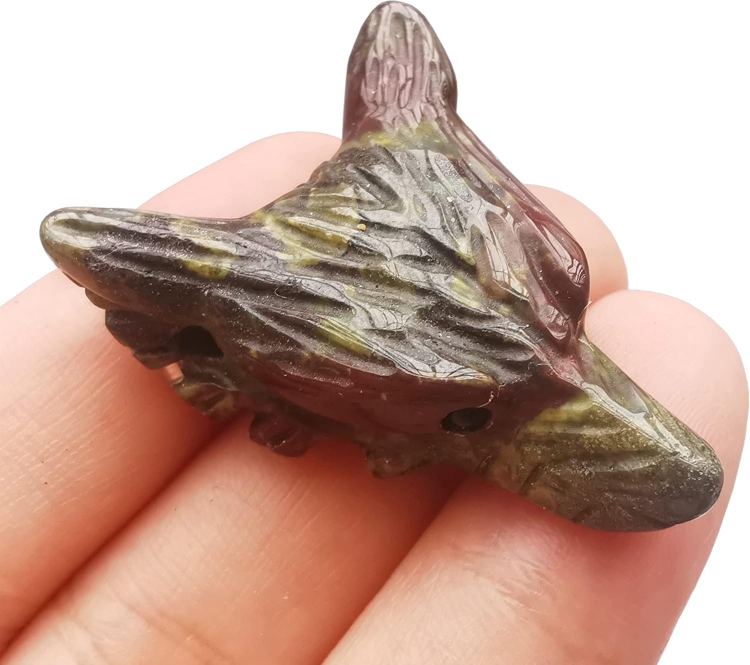 Natuurlijk drakenbloed jaspis 35 mm wolfskop zakkristallen en helende steenfiguur, Haped Doe-het-zelf-sieradenhanger