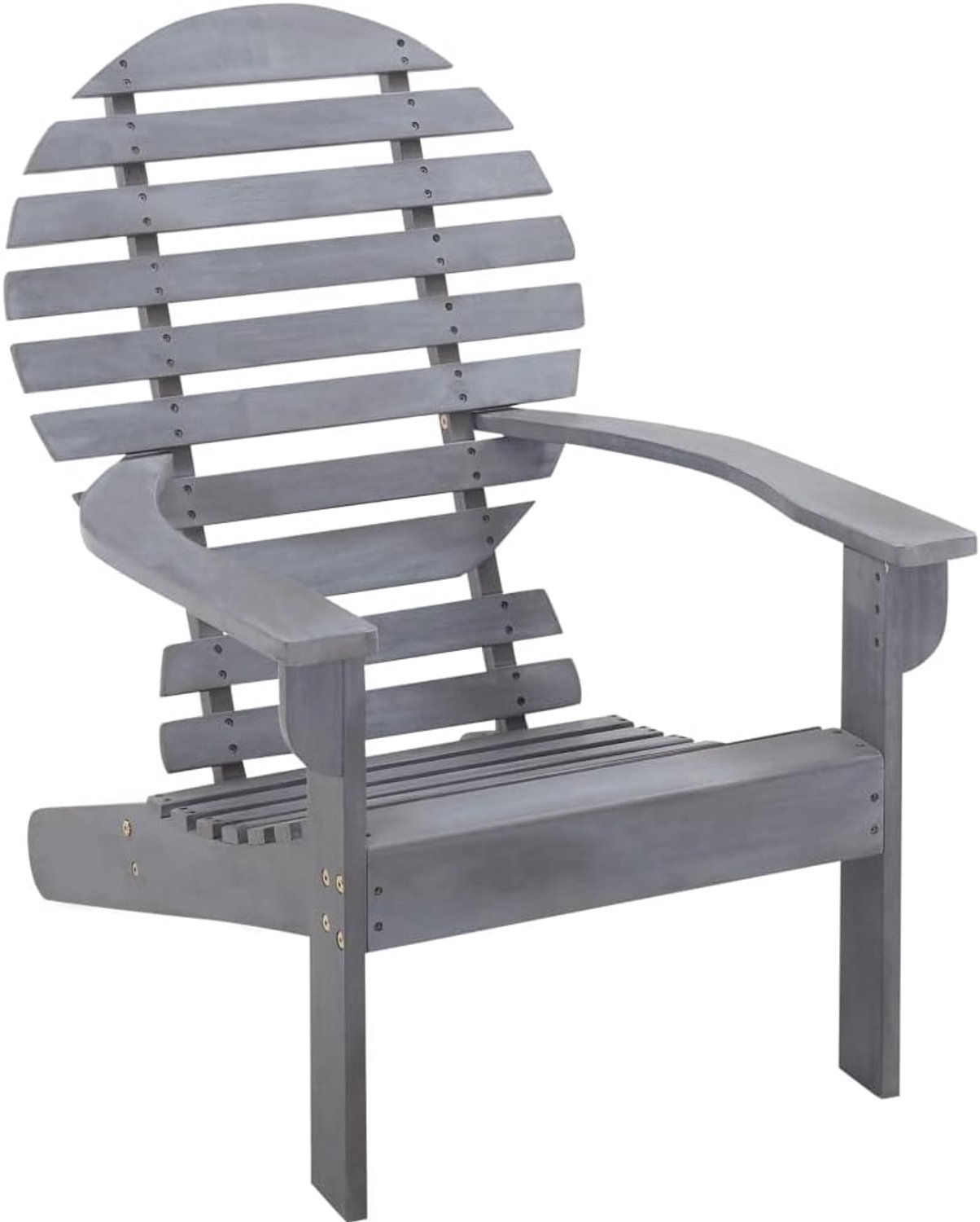 Adirondack-stoel, massief hout, acacia-grijs, terrasstoelen, vrijetijdsstoelen, outdoorstoelen, balkonstoelen voor terrassen, tuinen, terrassen