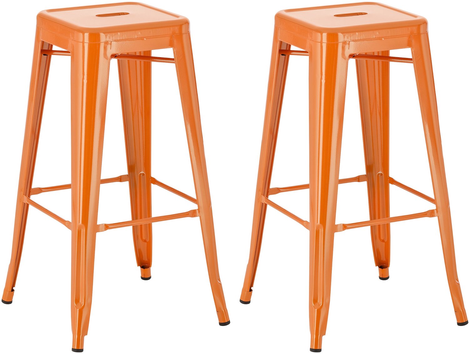 Barkruk - Set van 2 - Zithoogte 76 cm - Oranje