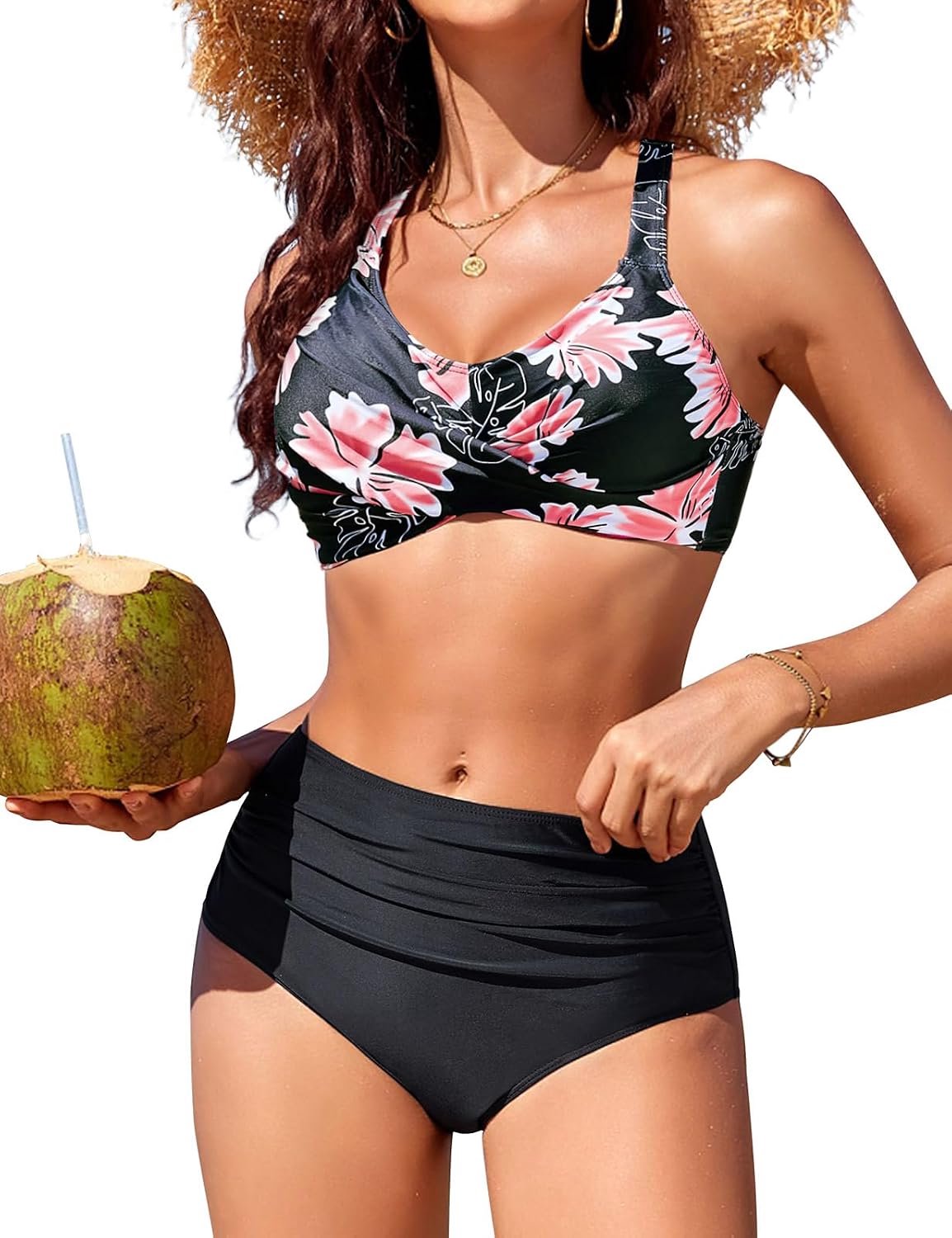 Bikini Dames Set Push Up Bikini Bovendeel Buikweg Badpak Twist Front Badpakken Hoge Taille Bikini Sets Badmode Tweedelige Zwempakken