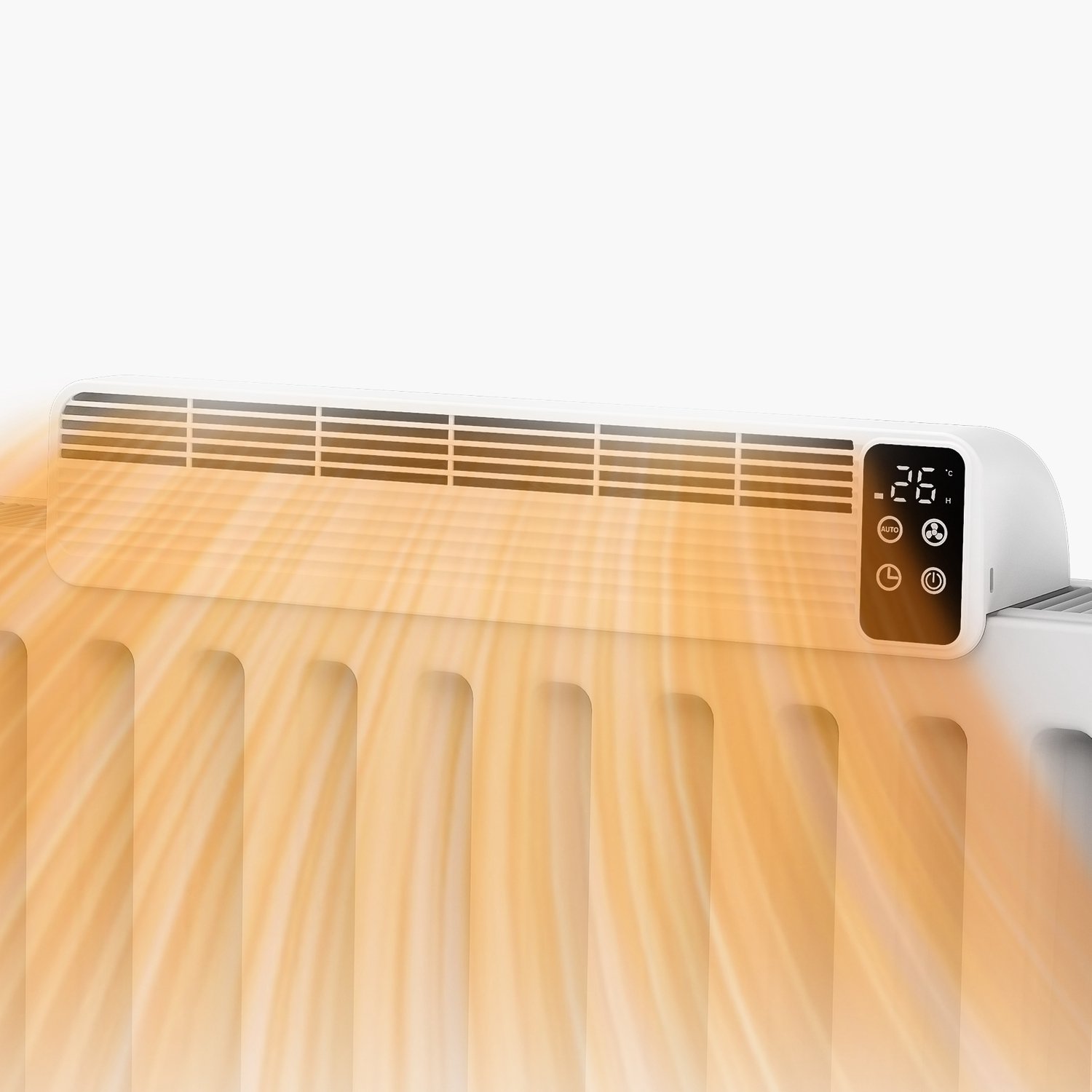 WarmFay HL-FR03 Radiatorventilator - Zonder Accu, 3 Snelheden, Timer en Slimme Modus - Inclusief Voedingsadapter - Wit
