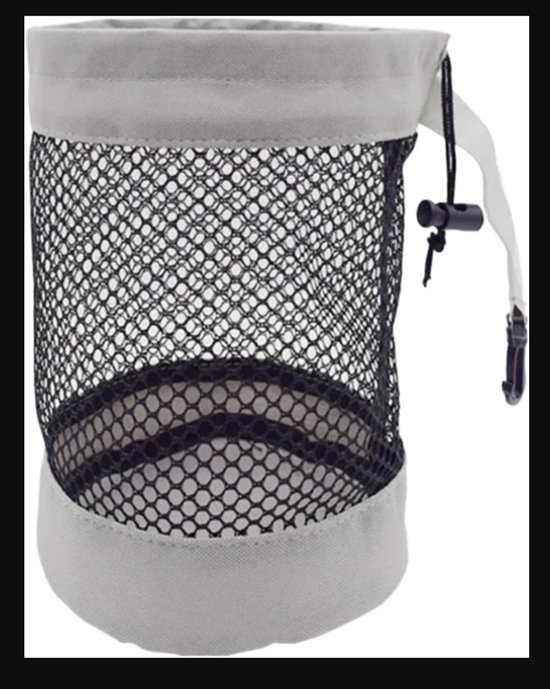 Twee golfzakken - golfzakken - nylon net materiaal - draagbare accessoire tas met snoer - blauw — afbeelding 2