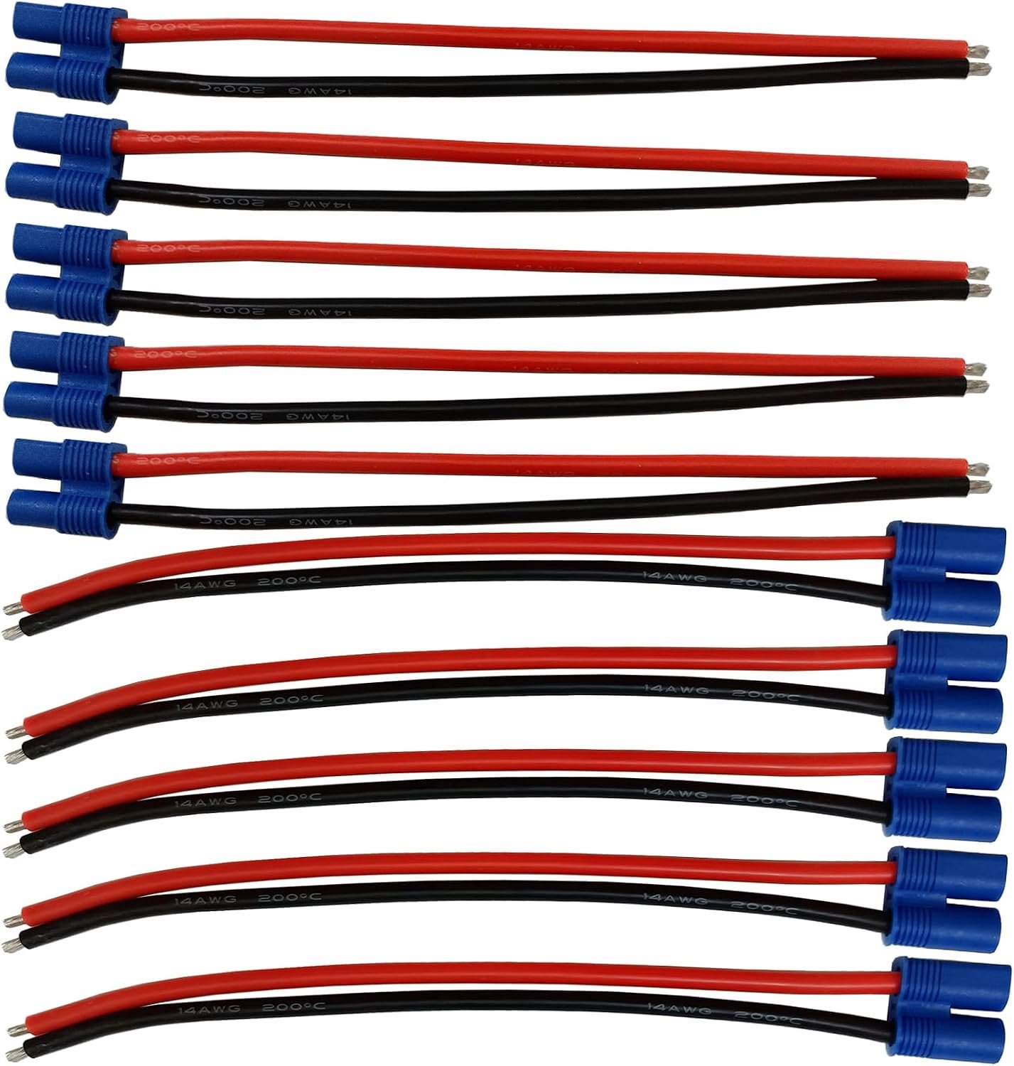 5 paar EC3 Mannelijke en Vrouwelijke Plug Adapter Verlengkabel met 14AWG 15CM Silicone Draad voor RC Lipo batterijen auto's FPV drones