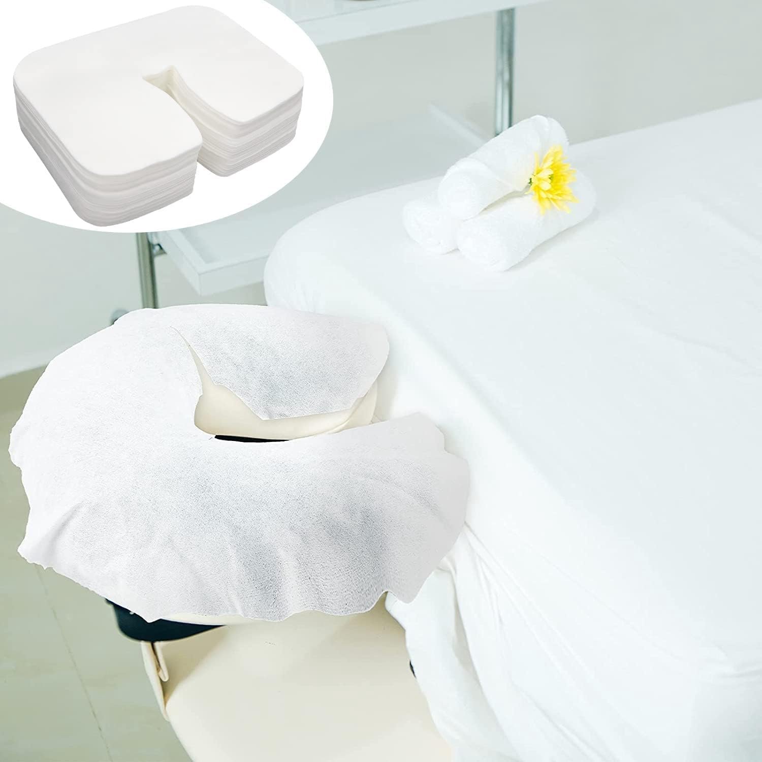 1000 wegwerphoezen voor hoofdsteunen voor massagetafel, hoofdsteunhoezen voor massagetafel, voor massagetafel en hoofdsteun