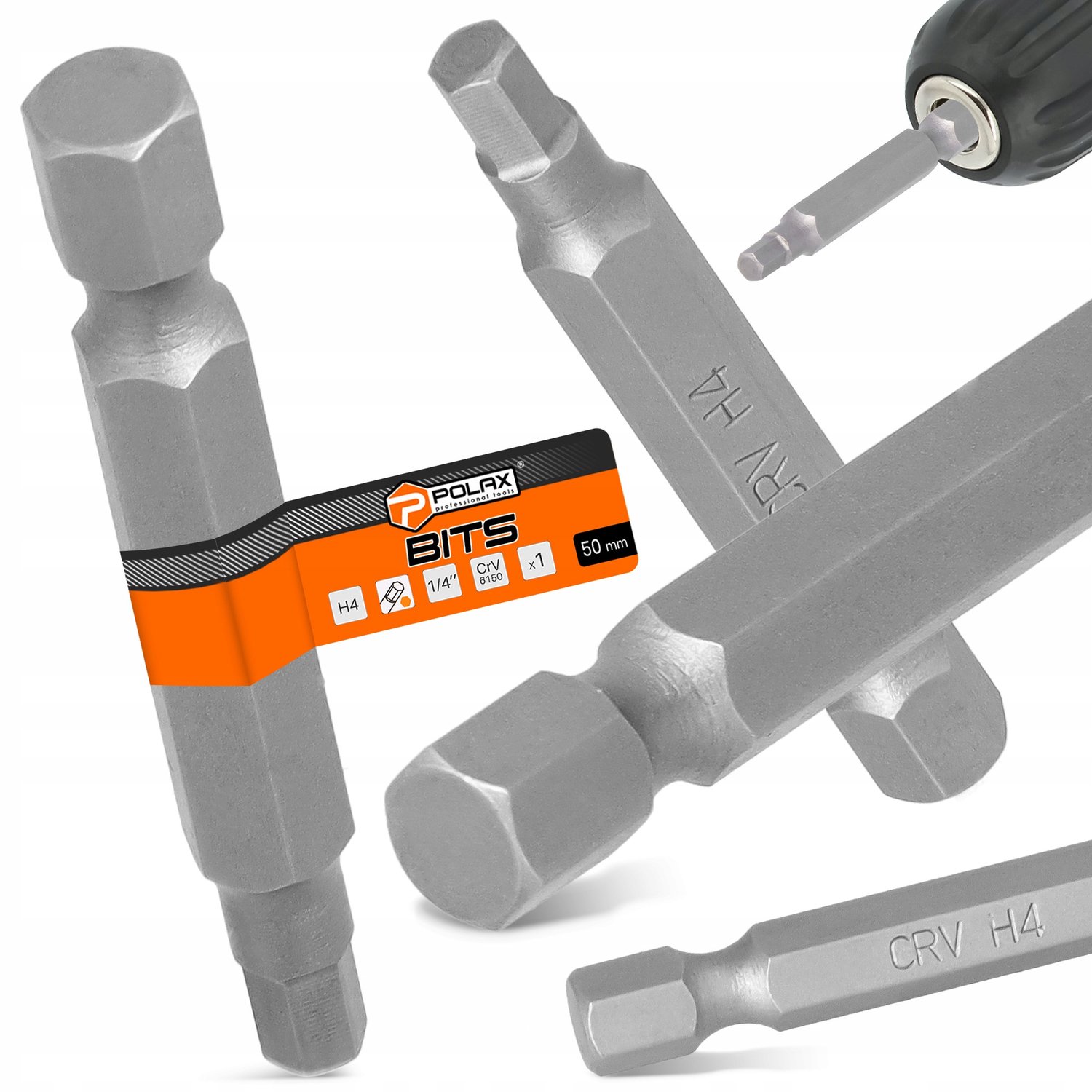 Bit H4 50mm 1/4" Magnetische Schroefbit HEX V8