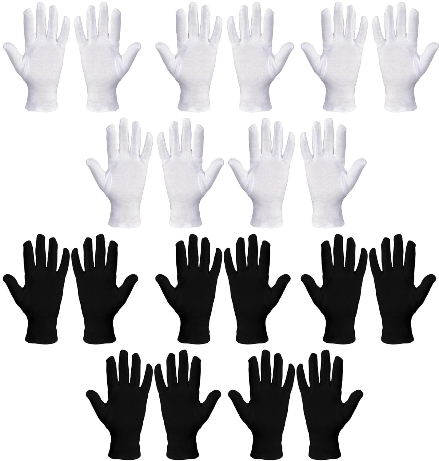 10 paar katoenen handschoenen, zwart, zacht, ademend, herbruikbaar