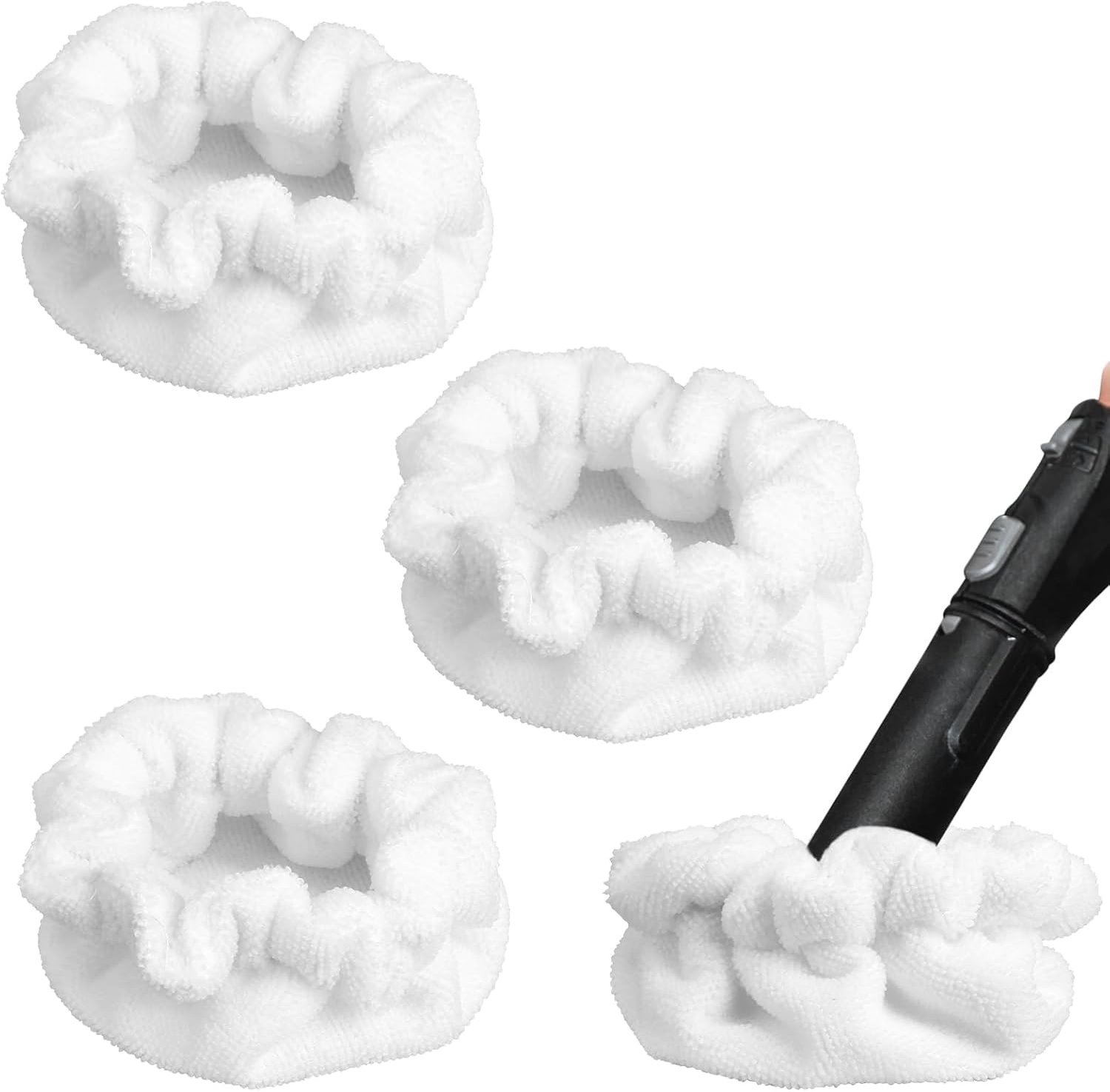 3 Stuks Kleine Driehoekige Caps voor Dupray Neat Stoomreiniger Accessoires, Herbruikbare en Wasbare Stoomreiniger Mop Pads van Dubbel Laags Microvezel voor Grondige Vloerreiniging (Wit)
