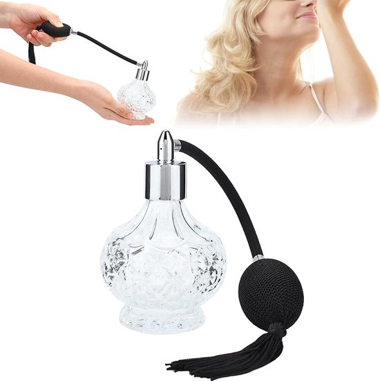 Fles Parfum 12×8×8 Retro Parfumflesje Navulbare Kwastje Lege Spuitfles Verstuiver 80ml Parfum Puffer Fles Parfum Verstuiver Navulbaar — afbeelding 5