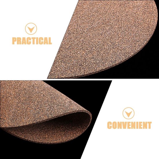 3stuks Kurk Platenspeler Mat Duurzame Kurk Slipmat Voor Turntable Absorptie Bescherming Tegen Schade Eenvoudige Installatie Voor Platen — afbeelding 2