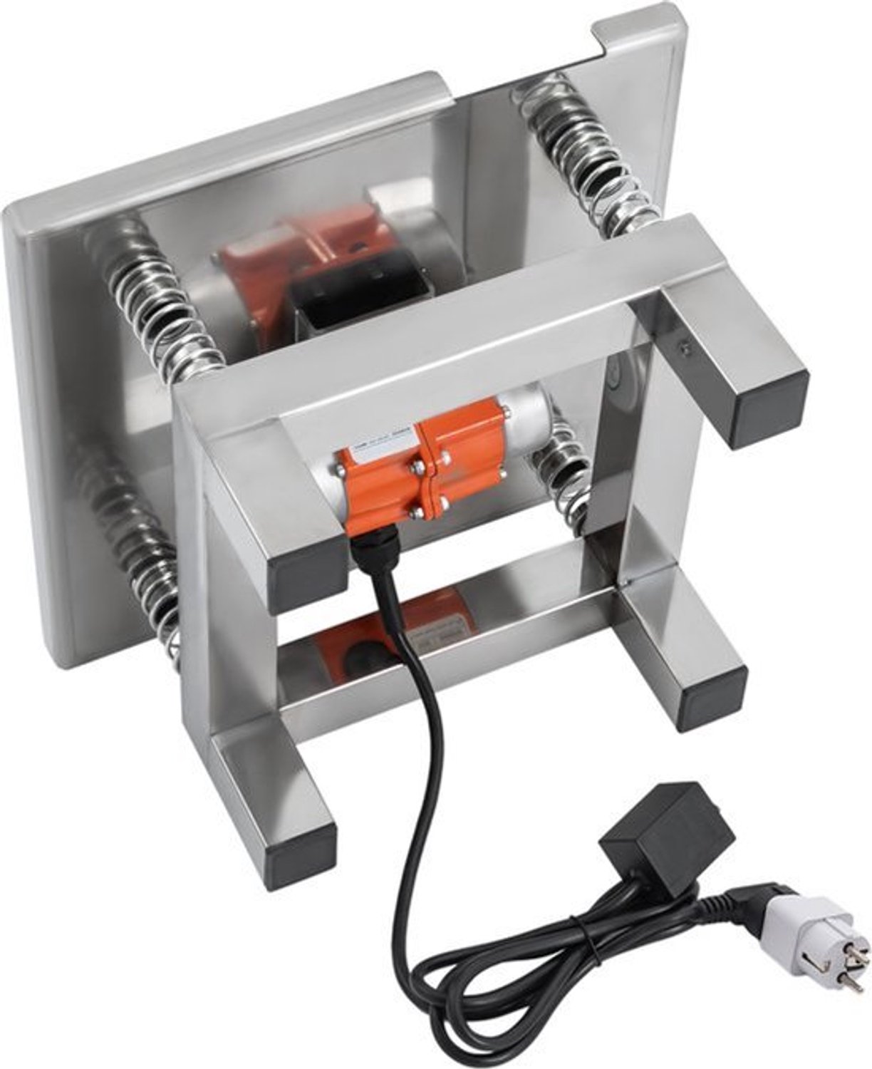 Elektrische Betonnen Trilplatformtafel - Zilver - 50 W Vermogen - 35x35 cm Maat - Roestvrij Staal Materiaal - Voor Beton Trillingen