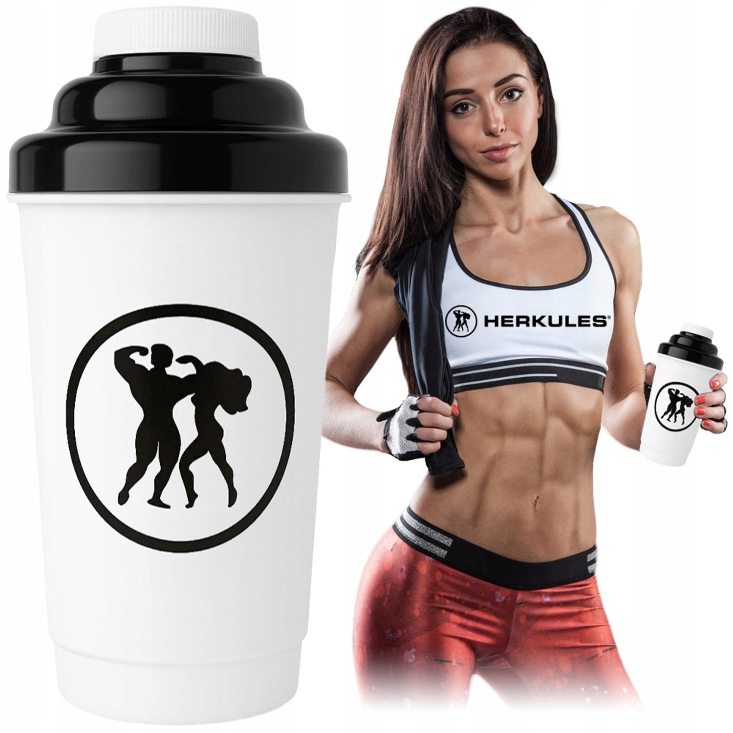 Herkules Fit Shaker 600ml - Lekvrije Sportfles met Zeef