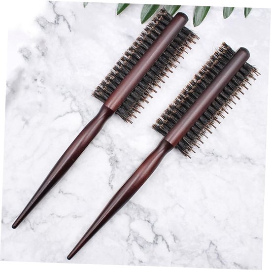 2 stuks Krullend Haar Styling Kam Ergonomische Handgreep met Varkenshaar voor Volumineuze Krullen Scalp Massage Geschikt voor Haarverzorging Styling — afbeelding 2