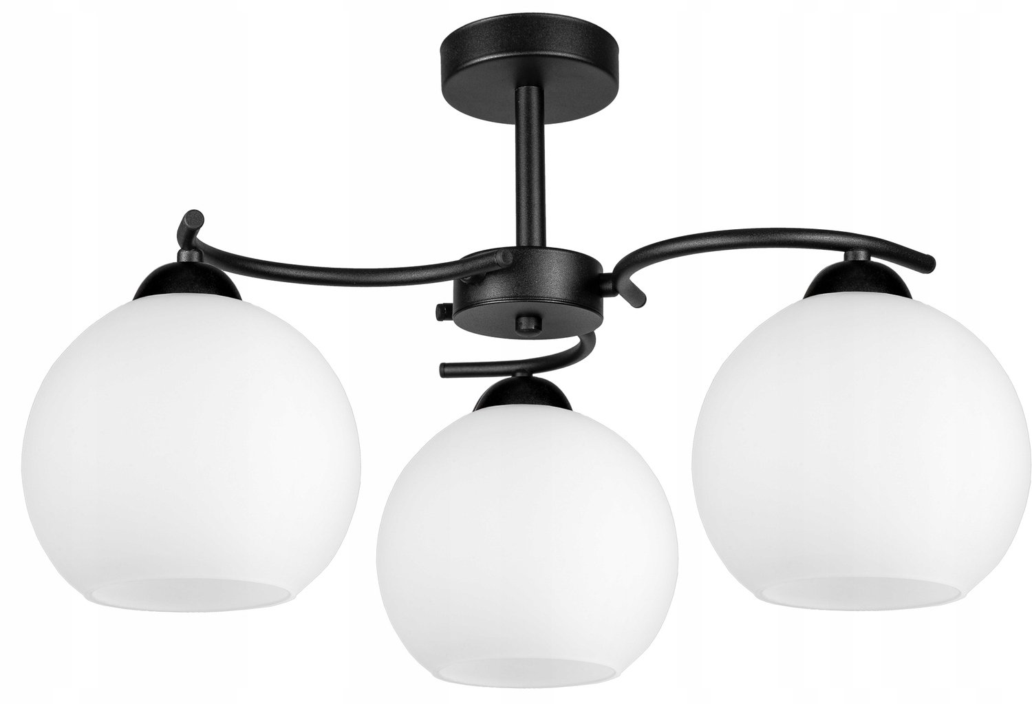 Moderne Glazen Hanglamp Zwart/Wit - 3xE27 Fitting