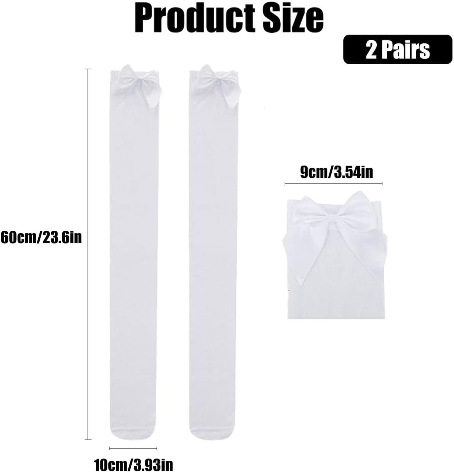 Elegante Dames Thigh High Kousen met Strik, Zwarte en Witte Kousen voor Cosplay, Feestjes en Valentijnsdag