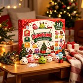 Dumpling Squishy Adventskalender 2026 - 24 Dagen Kerst Aftelkalender met Knijpspeelgoed & Stressballetjes - Antistress Fidget Toys - Geschikt voor Kinderen, Volwassenen, Kerstcadeau & Schoencadeau - 24 Verrassingen - Multikleur