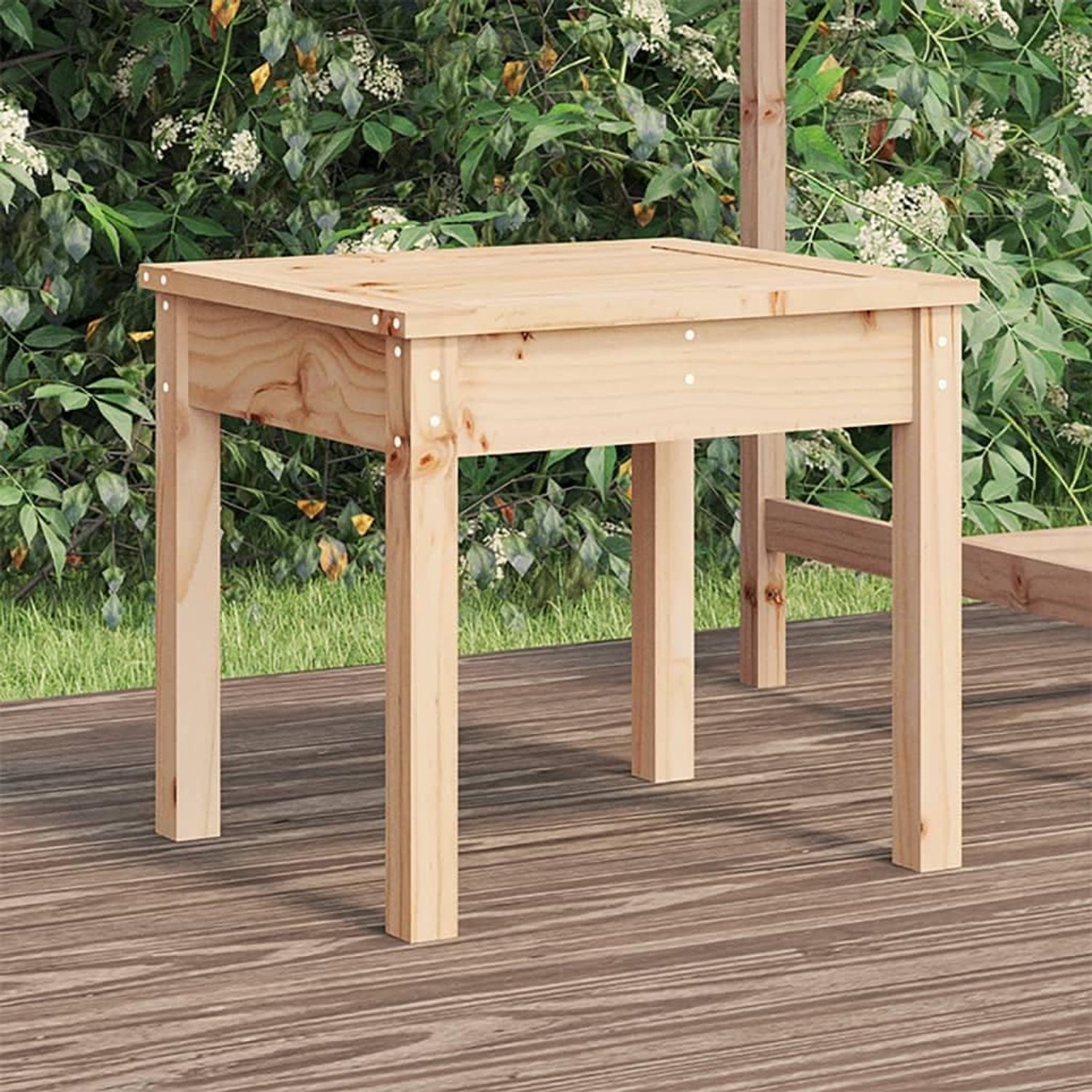 Tuinbank, 50 x 44 x 45 cm, massief grenenhout, tuinbank, terrasbank, gazon, bank, parkbank, tuin, balkon, terras, park