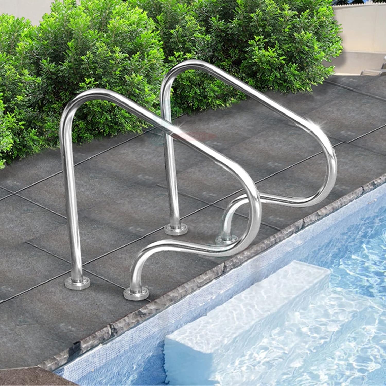 Zwembadleuning Trapleuning - Complete set, roestvrijstalen zwembaden Grab Rail veiligheidshandgreep, voor binnen-buitenzwembad Spa Waterpark, 1PCS / 2PCS (Size: 2 - pcs)