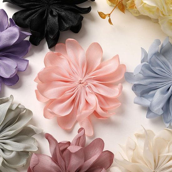 6 stuks kunstmatige bloem kleding decoratie accessoires, 11cm bloemkoppen voor het maken van haaraccessoires, lichtblauw — afbeelding 5