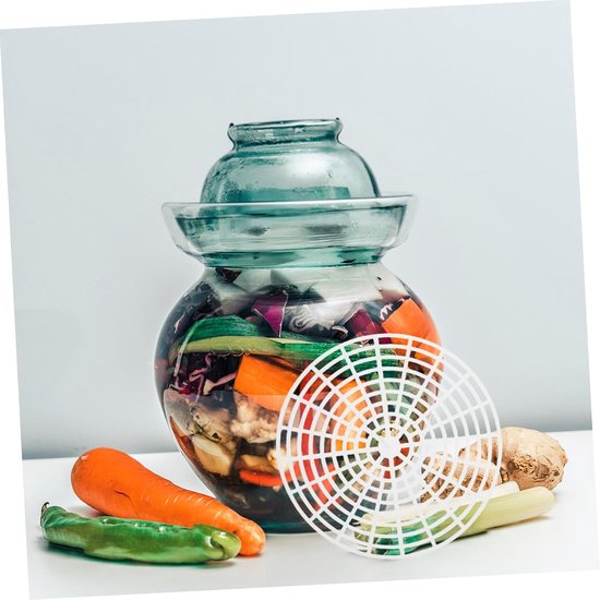 5 Stuks Voor Inblikpotten Canning Jar Presser Tool Augurk Jar Tool Canning Mesh Presser Roosterplaatdruk Gisting Van Het Potroosterplaat Pe White — afbeelding 4