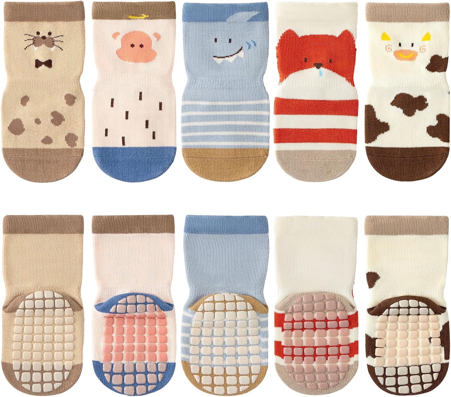 5 paar kruipsokken voor baby's, stoppersokken voor kinderen, ABS, antislip